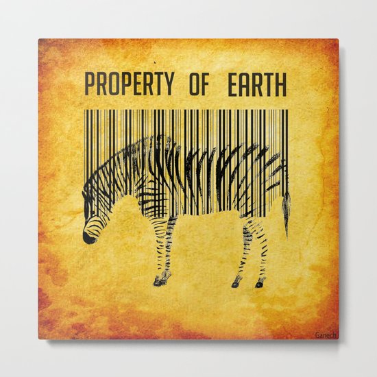 The encoded zebra Metal Print