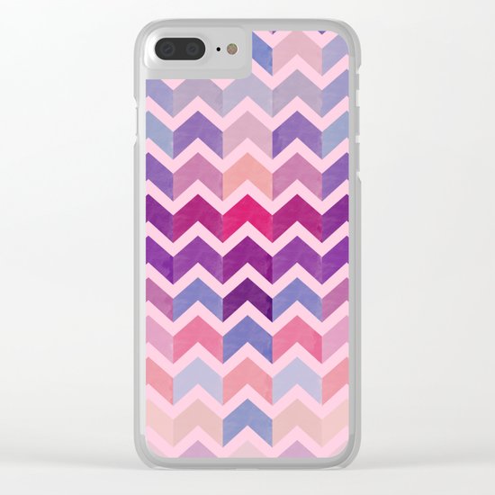 Watercolor Chevron Pattern II Clear iPhone Case