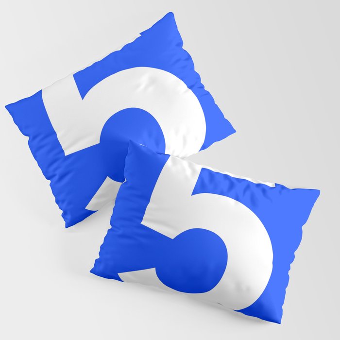 Number 5 (White & Blue) Pillow Sham