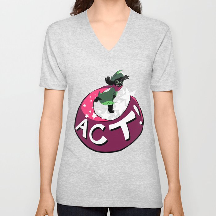 Don't Fight, Just Act! - Ralsei Deltarune V Neck T Shirt