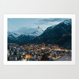 Twilight in Zermatt Art Print