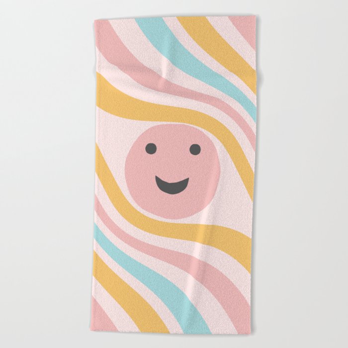 Retro Sun Wave Glam #2 #retro #decor #art #society6 Beach Towel