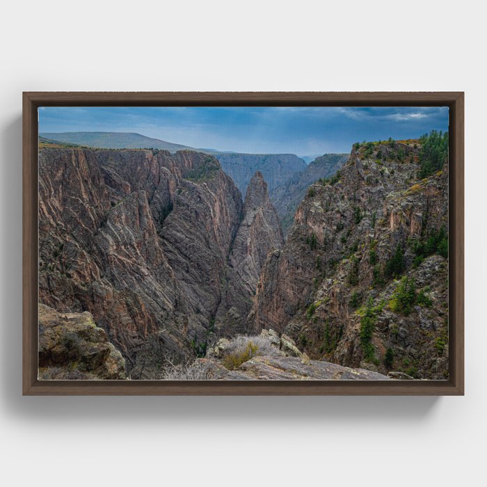Storm Brewing at Cross Fissures View  at Black Canyon of the Gunnison Framed Canvas