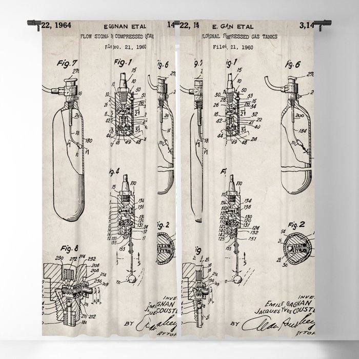 Scuba Tank Patent Scuba Diver Deep Sea Diving Art Antique Blackout