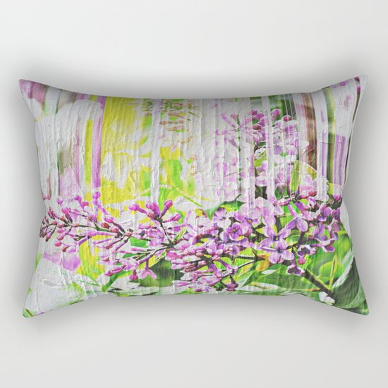 White Washed Painted Lilac Rectangular Pillow