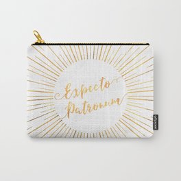 Expecto Patronum Carry-All Pouch | Spell, Gold, Sunburst, Magic, Illustration, Digital, Typography, Graphicdesign, Hp, Hogwarts 