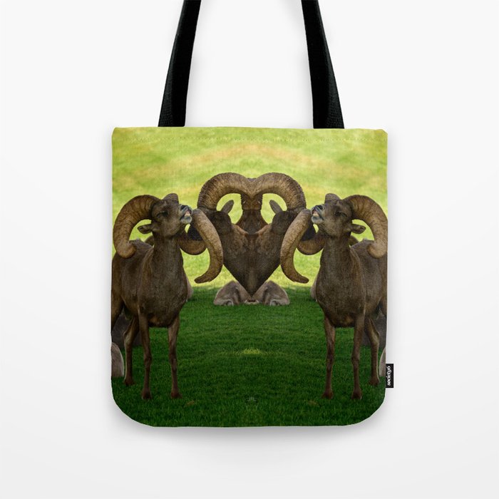 Entangled Horns - Desert Bighorn Rams Tote Bag