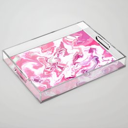 Petals of Femininity - Melted Marble Swirl in Pink Acrylic Tray