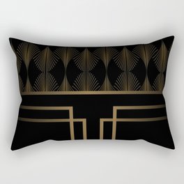 Art Deco Gold/Black Pattern Rectangular Pillow
