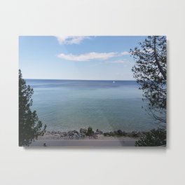 Out for a sail Metal Print | Photo, Sailing, Lakemichigan, Michiganlake, Sailboat, Color, Mackinacisland, Blue 