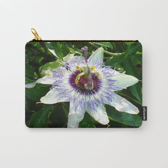 Beautiful Passion Flower With Garden Background  Carry-All Pouch