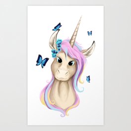 Unicorn Foal Bust Art Print