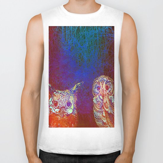 Owls at night Biker Tank