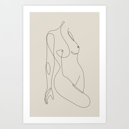Single Nude - Beige Art Print
