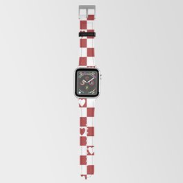 Checkered hearts red and white Apple Watch Band