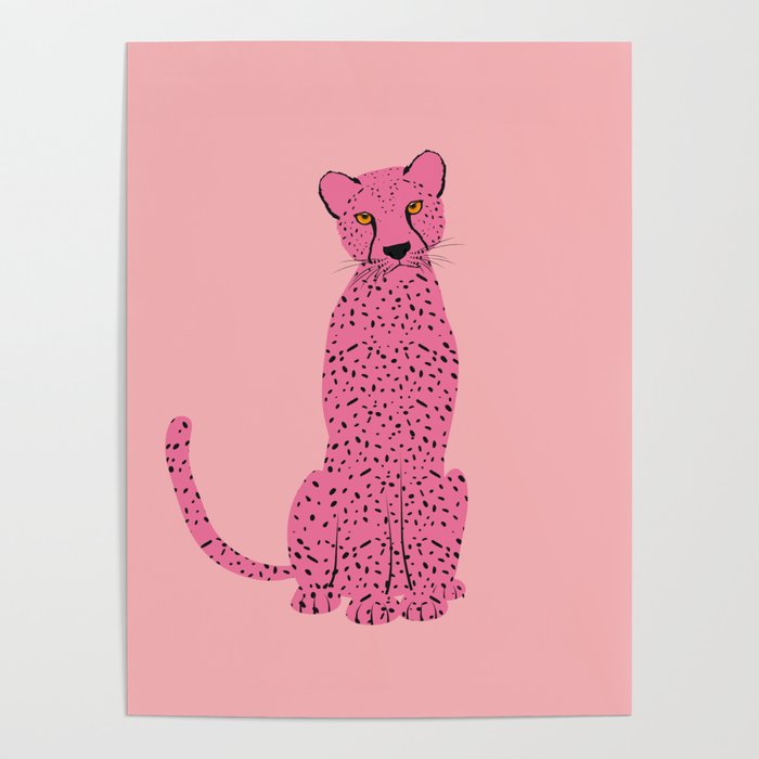 Pink Cheetah Print Wallpaper, Cute Animal Print Pink Preppy Wall