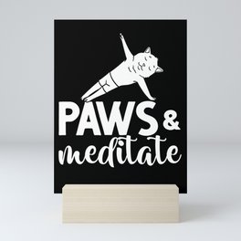 Yoga Cat Beginner Workout Poses Quotes Meditation Mini Art Print