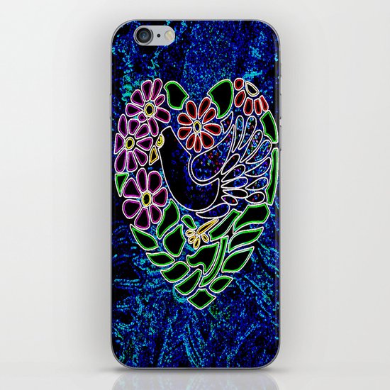 Gothic Bird in Heart iPhone & iPod Skin