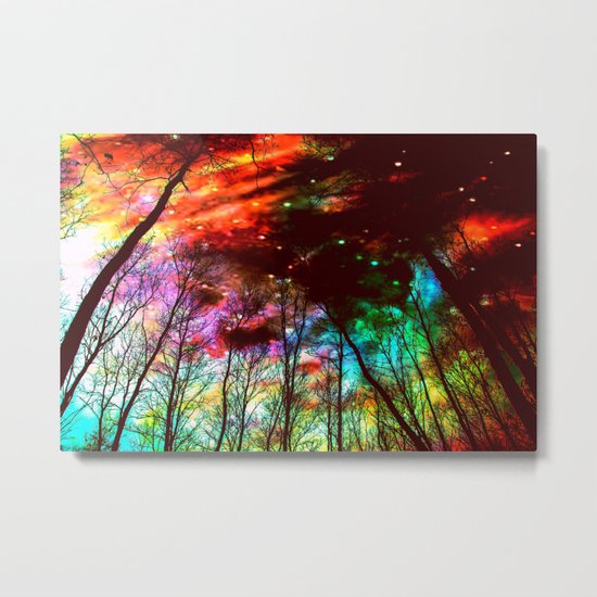 Black Trees Haunting Space Metal Print