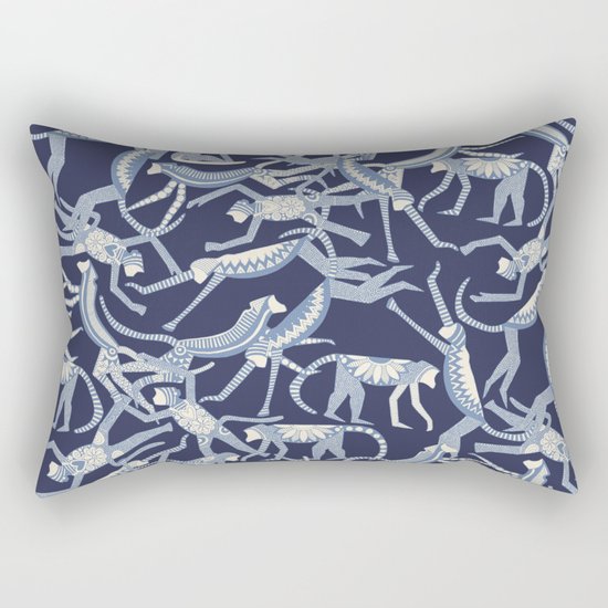 monkey blue Rectangular Pillow