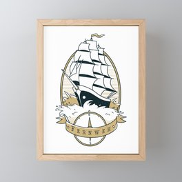 Sail Ship Quote Framed Mini Art Print
