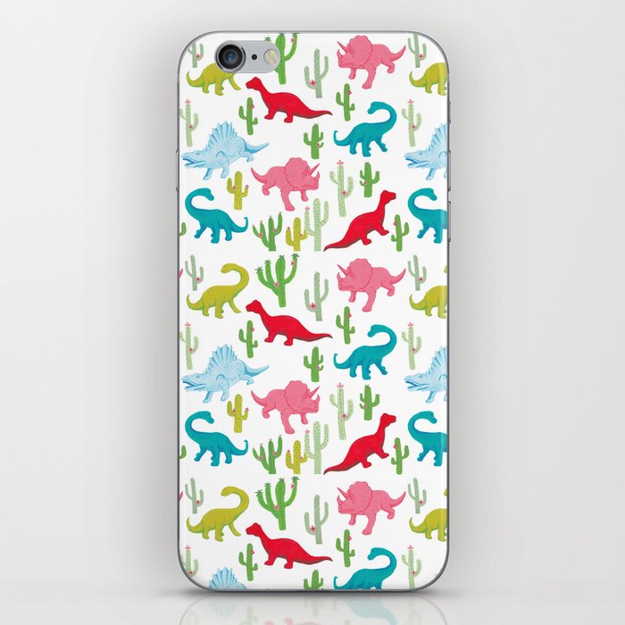 Dinosaurs and Cacti iPhone Skin