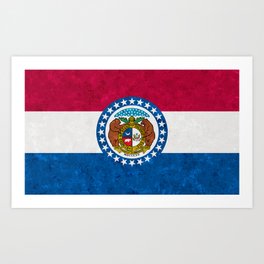Missouri State Flag US Flags American Banner Standard Show Me State Art Print