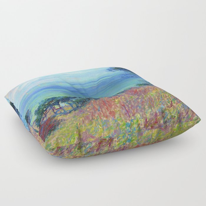 Claude Monet "La côte de Varengeville (The coast of Varengeville)" Floor Pillow