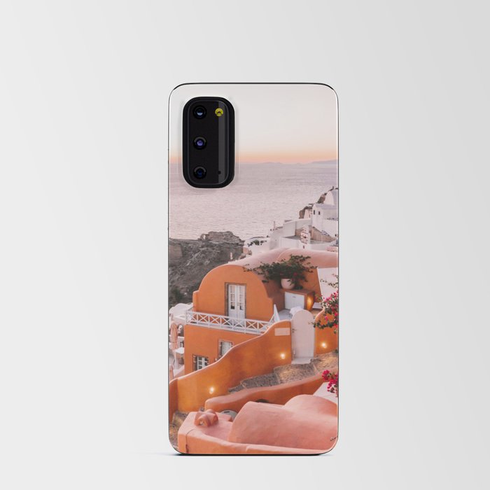 Sunset View over Santorini | Village of Oia in the Greek Cyclades | Orange and Yellow Tones: Travel Photography in Greece Android Card Case