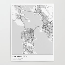 San Francisco Simple Map Poster