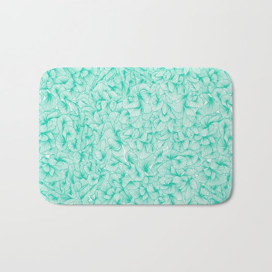 Knee-Deep in Turquoise Ink Bath Mat