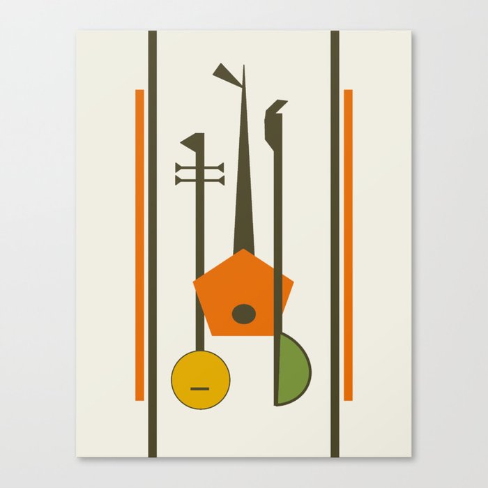 Mid-Century Modern Art Musical Strings Canvas Print