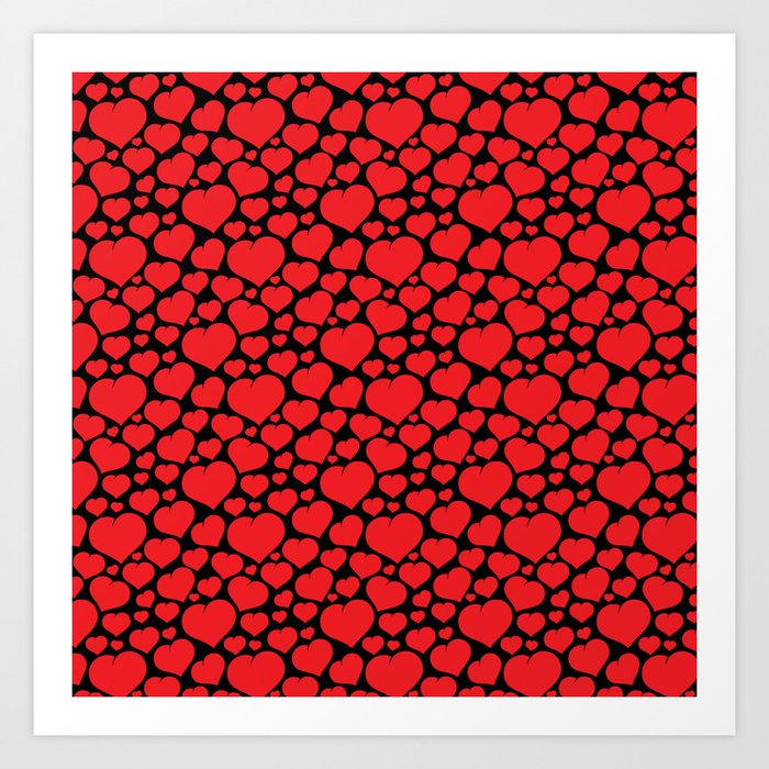 Red Heart On Black Collection Art Print