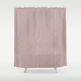 Dusty Rose Gold Pastel Geometric Pattern Shower Curtain