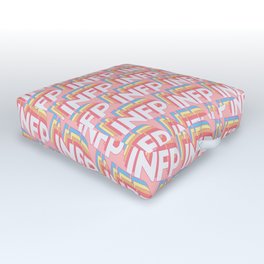 INFP Trendy Rainbow Text Pattern (Pink) Outdoor Floor Cushion