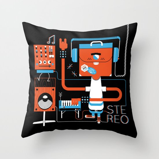Stereo Found Throw Pillow