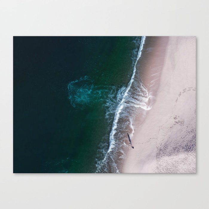 Ocean Walk III - Aerial Beach photography by Ingrid Beddoes Canvas Print
