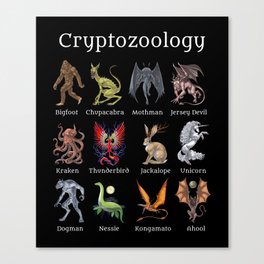Cryptozoology Cryptid Creatures Canvas Print