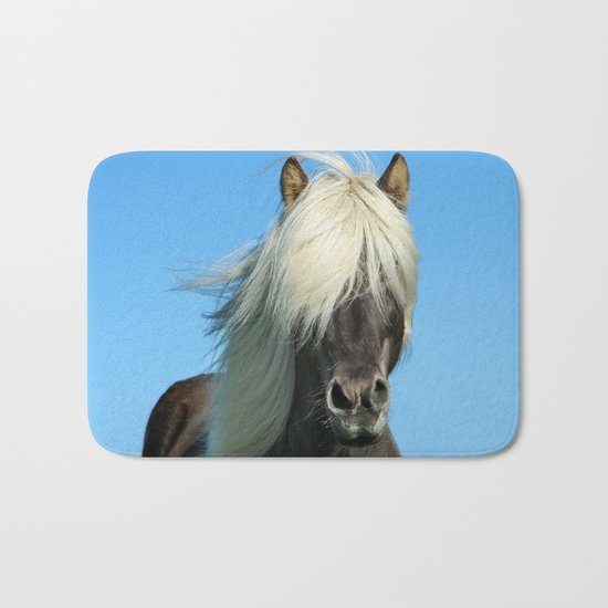 Portrait of a Horse in Scotish Highlands Bath Mat