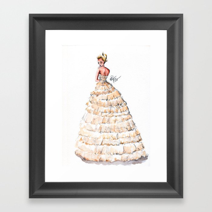 Fashion Watercolor Couture Gown Framed Art Print