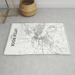 Minimal City Maps - Map Of Little Rock, Arkansas. Rug