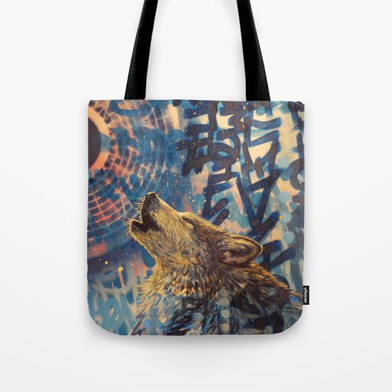 THE WOLF HOWLED AT THE STAR FILLED NIGHT Tote Bag