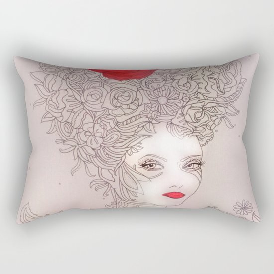 Rose in hair Rectangular Pillow