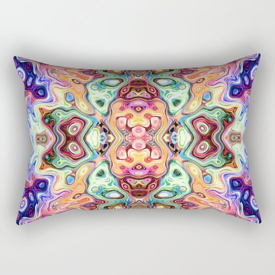 Colorful Mirror Image Abstract Rectangular Pillow