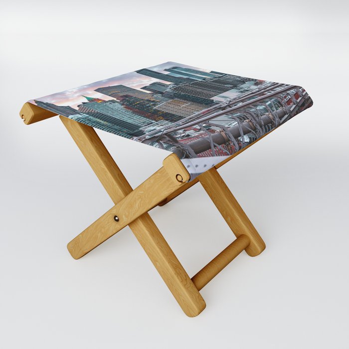 Sunset From the Brooklyn Bridge | New York City Skyline Folding Stool