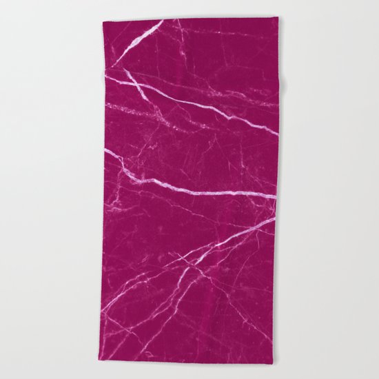 Magenta marble abstract texture pattern Beach Towel