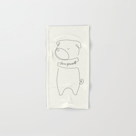 Love Yourself Pug Hand & Bath Towel