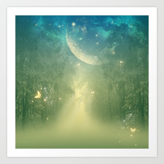 Mystical forest Art Print
