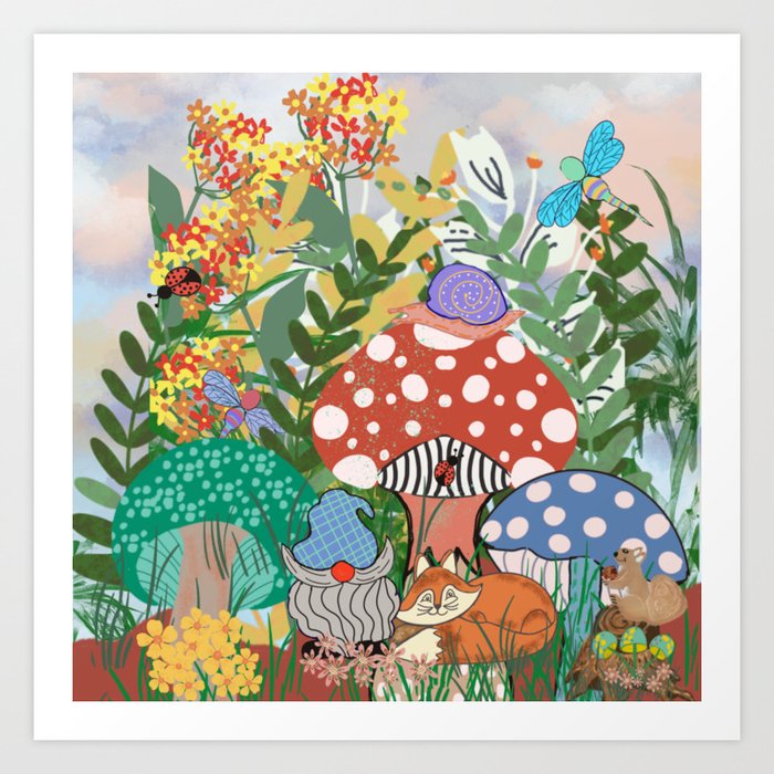 Mushroom Forest  2 Art Print