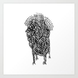 20120122? Art Print | Black and White, Scary, Funny, Illustration 